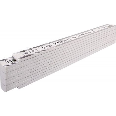 Metro pieghevole in plastica STABILA tipo 1107, 2 m, bianco, scala metrica - 01701