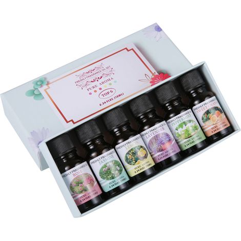Lot de flacons de 10 ml d'huile essentielle, arôme naturel de plantes, huile parfumée pour humidificateurs (1/5)