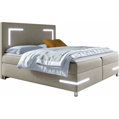 Cama continental Vallis, Fresh 1, Continental, Doble, 160x200, Tapiz, Somieres, 160x212x120cm, LED (1/5)