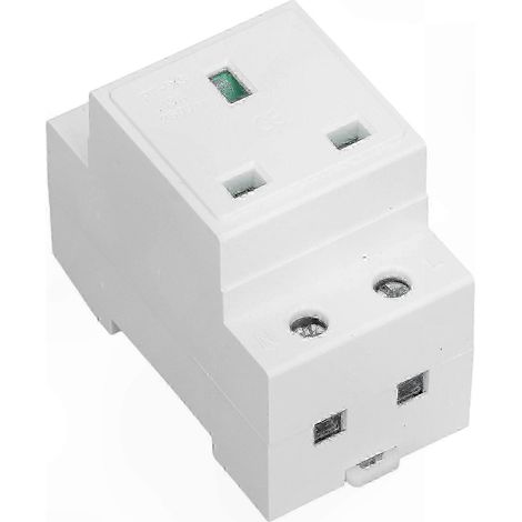 DIN-Schienen-Schutzkontaktbuchse mit Erdung, 13A 250V AC für Verteilerkästen, Unterputzmontage. (1/5)