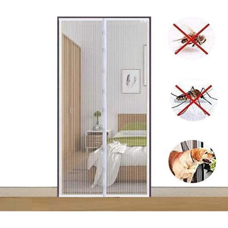 Moskitonetz für Fenster, maßgefertigtes magnetisches Tür-Moskitonetz, mückensicherer Türvorhang, für Flur, Tür, Terrasse, weiß, 80 x 210 cm (1/5)