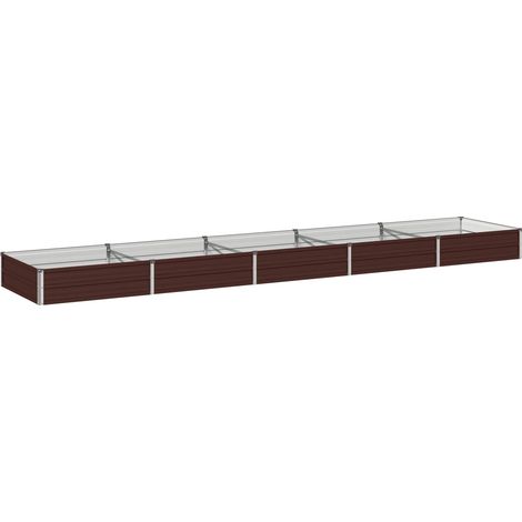 Letto rialzato da giardino Marrone 400 x 80 x 24 cm vidaXL