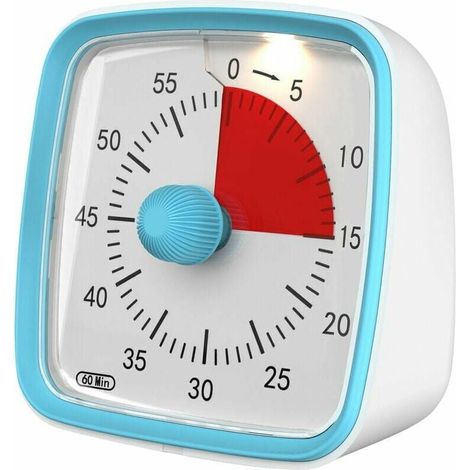 Visual Timer with Night Light, 60-Minute Countdown for Kids and Adults, Silent Classroom Timer, Time Management Tool for Home, School, Work (Blue)P MUMU (1/4)
