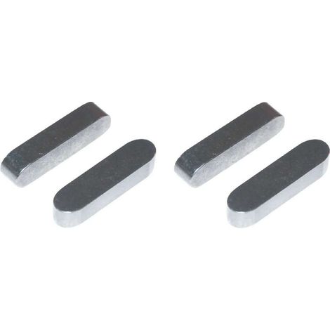 4x Chiavetta parallela con estremità arrotondate, acciaio, forma A, DIN 6885, albero trattore/falciatrice/motozappa, arresto lama meccanico, fissaggio ruota, 6x6x40mm (1/2)