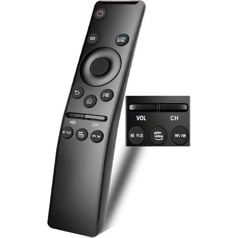 Universelle Fernbedienung für alle Samsung-Fernseher: LED, QLED, UHD, SUHD, HDR, LCD, HDTV, 4K, 3D, Curved, Smart TV, mit Schnellzugriffstasten für Netflix, Prime Video und mehr. (1/4)