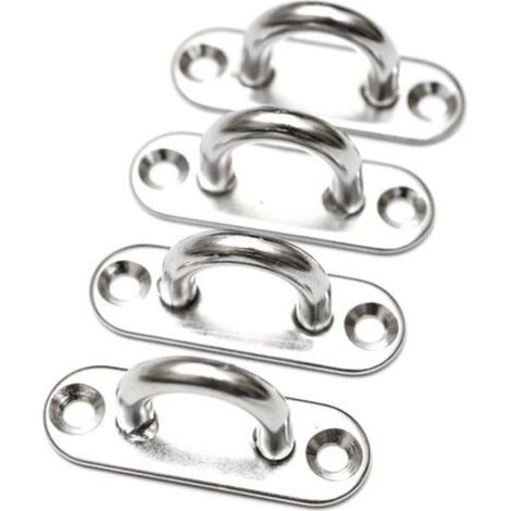 4Pcs 6mm Pontet en acier inoxydable oeil plaques Pad Eye Ring hook (1/3)