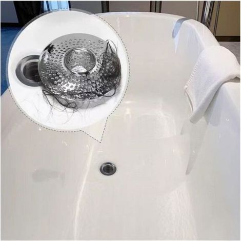 Filtre À Cheveux - Acier Inoxydable - Pour Baignoire Et Douche - 1 Pièce (1/4)