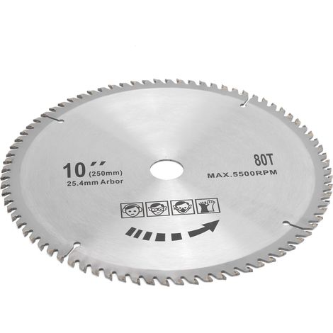 10 lames de scie circulaire 254mm carbure de tungstène, disque de coupe 80 dents pour bois, accessoires professionnels pour menuiserie (1/5)