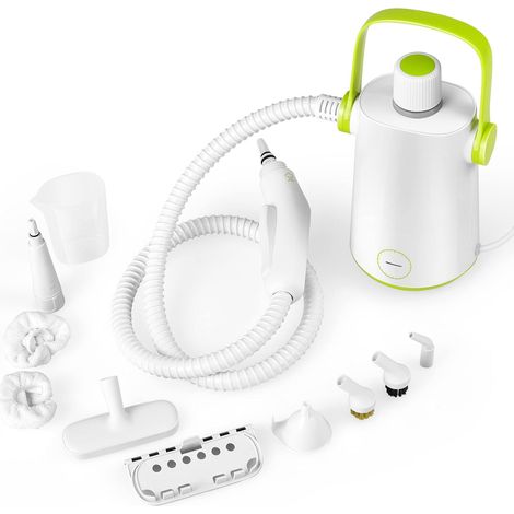 Goplus – Nettoyeur vapeur à main 1000W – Pression 3 bars – Réservoir 300 ml – 12 min autonomie – 10 accessoires – Câble 3 m pour nettoyage efficace - EAU 300 ML (1/5)