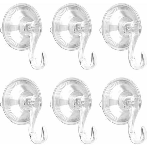 royaluxe - 6 Pièces Crochet Ventouse Crochets d&39aspiration Imperméables Plastique Ventouse en Transparent Crochet Ventouse Murale Multifonctions PVC Petites Ventouses pour Salle de Bain Verre Cuisin (1/5)