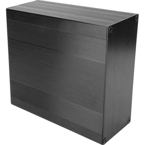 Aluminium Electronics Minibox, Leichte elektronische Gehäusebox Gebürsteter schwarzer Oxid-Split-Typ Aluminium-Kühlgehäuse Gehäuse elektronische Box für Verstärker GPS(150mm) (1/5)