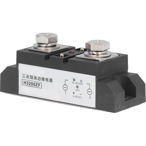 Industrielles Halbleiterrelais 200 A, Eingang 4–32 V DC, Ausgang 30–450 V AC, 2500 V Isolation, robustes SSR für industrielle Anwendungen