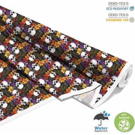 Outdoor dekostoffe oxford - Motiv Schädel in den Blättern (1/5)