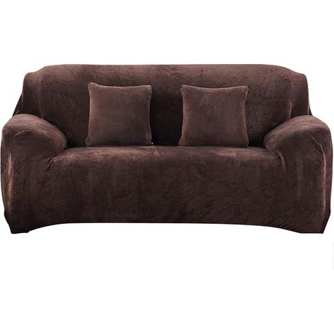 Sofa cover, Hengweiuk Thick Stretch Sofa Cover for 1, 2, 3 or 4 Seater Sofas, Elastic Plain Velvet Stretch Sofa Cover (1/5)