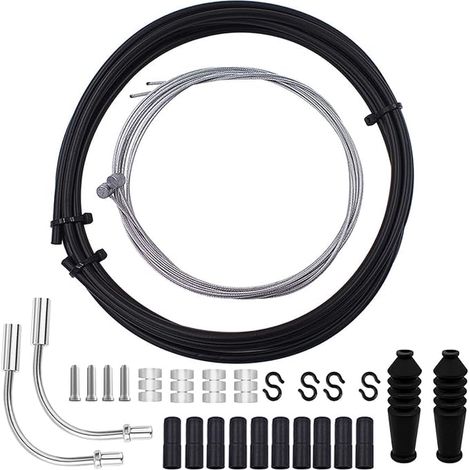 Set de Cable de Frein Vélo - Kit de Gaines de Câbles de Frein de Vélo de Montagne - Kit de Remplacement de Câble de Frein et Boîtier (1/5)