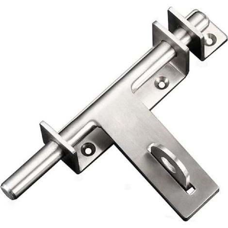 Loquet de porte coulissant en acier inoxydable 304 brossé avec trou pour cadenas (1/5)