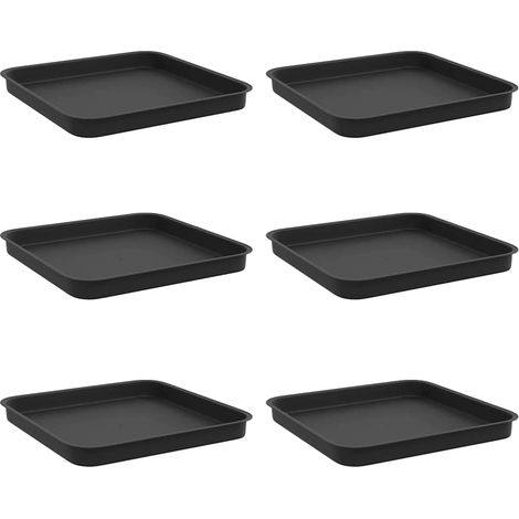 Maison Exclusive - Quadratisches Blumentablett 6 pcs Schwarz 21 x