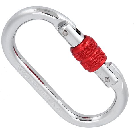 Mousqueton rond à boucle de sécurité, verrou en acier en forme de O, haute résistance à la charge pour l'escalade. Verrou principal