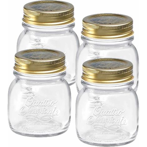 SET 4 BARATTOLI DA 150 CC QUATTRO STAGIONI BORMIOLI PER CONSERVE E TAPPO DA 56MM (1/5)