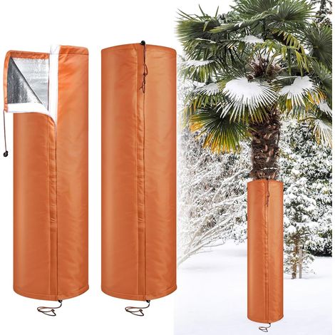JSSEVN - 2-teiliger Palmenwurzelschutz, Winterschutz für Baum- und Pflanzenstämme mit Kordel, Kälteschutz für den Außenbereich, 20 cm Durchmesser (1/5)