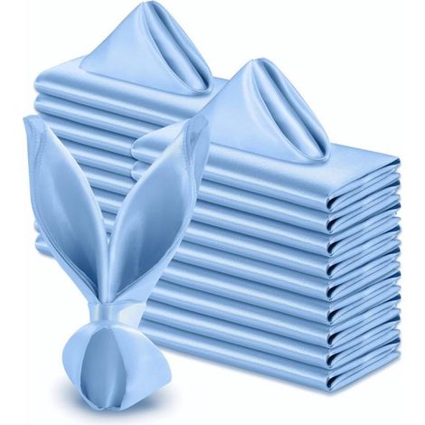 Serviettes de table pour restaurant - lot de 24, réutilisables, douces et confortables - adaptées à tous types d'événements, bleues, 30 x 30 cm (1/5)