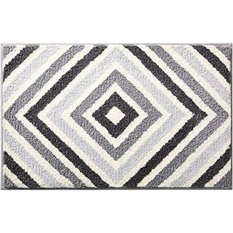 Rutschfeste, extrem saugfähige und weiche Badematte, maschinenwaschbar (grau, 40 x 60 cm) (1/5)