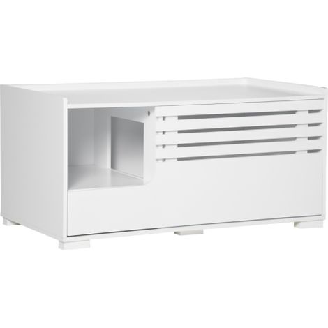 Box per gatti, ripiani a doppio strato, design due in uno, sportello magnetico, bianco, consegna a domicilio. (1/5)