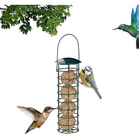Bardusch - Mangeoire Oiseaux, Mangeoires Oiseaux Sauvages, Mangeoire Oiseaux Exterieur, Mangeoire Oiseaux Métal, Mangeoires Oiseaux Suspendues, pour Moineaux et Divers Oiseaux Sauvages, Vert (1/5)