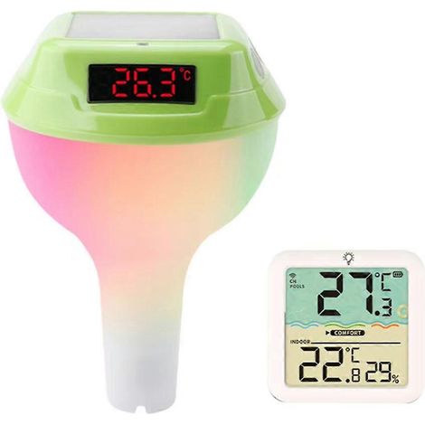 Solar-Poolthermometer mit LED-Anzeige, intelligent, wasserdicht, für Whirlpools und Pools im Freien (1/5)