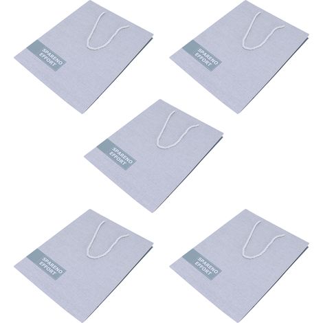 Lot de 5 sacs cadeaux carton blanc plastique motif cartoon portable pour emballage cadeau événement gris 33x25x12cm (1/5)