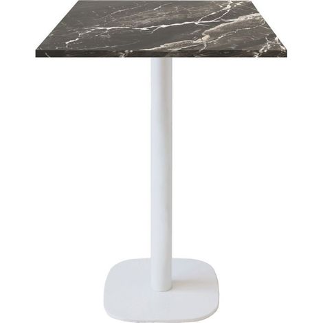 Mange-debout 60 x 60 cm - modèle Round pied blanc marbre royal
