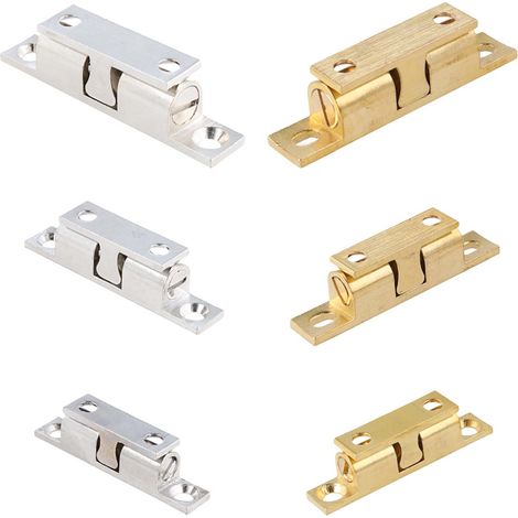 Robuster Türschnäpper Messing vernickelt 43mm – Möbelverschluss Kugelmechanismus (1/5)