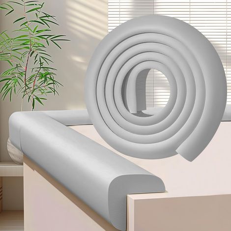 Bande de Protection d'Angle en Mousse L 4M Gris Autocollant Pare-Chocs Sécurité Bébé pour Rebords de Table et Meubles (1/5)