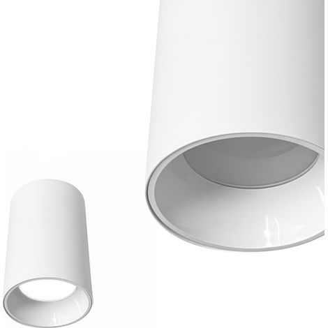 Plafonnier spot saillie rond blanc Ø60x100mm aluminium GU10 IP20 SALSA - HOROZ (1/5)