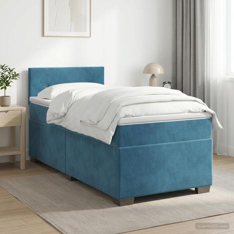 Cama box spring con colchón Azul Oscuro 90 x 200 cm Terciopelo (1/5)