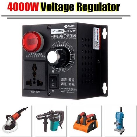 AC 0220V 4000W Puce Thyristor Électronique Variable Tension Régulateur vitesse Moteur ventilateur contrôleur (1/4)