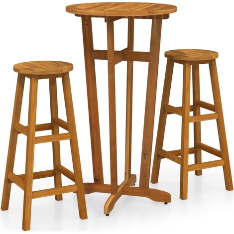 Maison Exclusive - 3-tlg. Bar-Set Massivholz Akazie