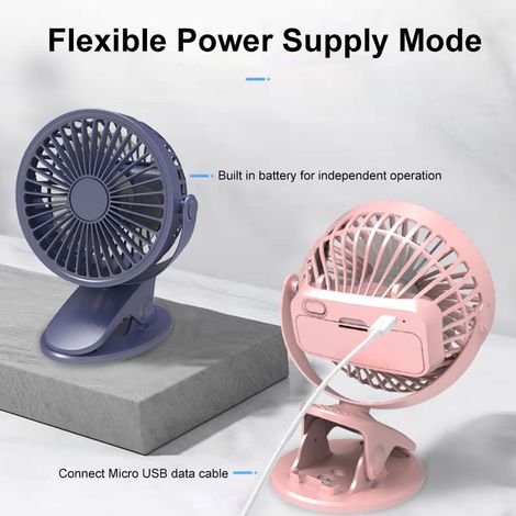[Ventilateur de bureau portable rechargeable USB] + [Fan Clip-on] + [Ventilateur de bureau rechargeable USB] + [Réglable 3 vitesses, ventilateur clip de bureau rechargeable USB, ventilateur portable p (1/4)