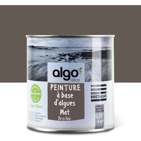 Peinture écologique Algo - Mat - Brun Noir - 0.5L (1/5)