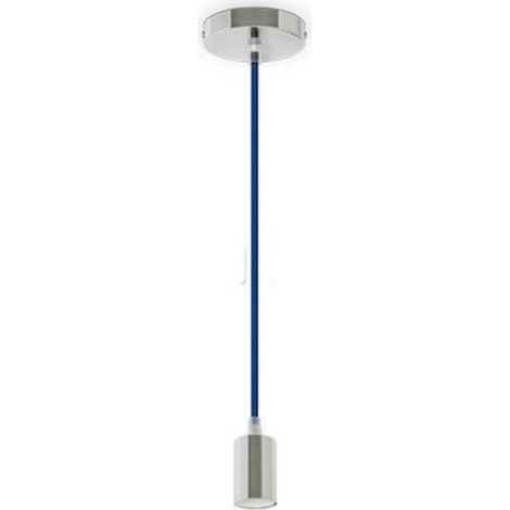 TrAdE Shop Traesio - Pendente In Acciaio Blu A Soffitto Cromato Portalampada Lampada Design Moderno -
