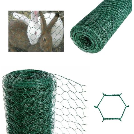 Hexagonal Wire Mesh, Garden Netting Green PVC Coating Steel Wire Fencing 60CM X 50M, Wire Diameter 0.9mm Thickness, Rodent Mesh Wire Net for Chicken Coops Aviary Animal Trap Cage Tree guards (1/5)