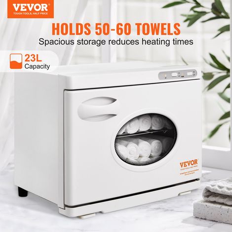 Chauffe-Serviettes Stérilisateur 23 L Sèche-Serviettes avec Lumière UV et 2 Paniers en Acier Inoxydable Chauffage Rapide Convient pour Max 54 Serviettes Spa Salon de Beauté Salle de Bain Hôtel (1/5)