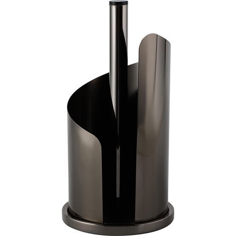 Porte-Rouleau de Cuisine, Porte-Rouleau d'essuie-Tout, Porte-Rouleau de Papier en Acier Inoxydable, Facile à déchirer, Facile à Utiliser, Debout, Robuste, Black-Edition, 15,5 x 33 cm (1/5)