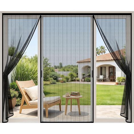 Moustiquaire Porte Magnetique,250x212cm Moustiquaire Baie Vitrée Coulissante,Aimantée Double Ouverture Latérale,Fermeture Automatique,Sans Perçage,Anti-moustiques pour Entree Balcon Salon Veranda (1/5)