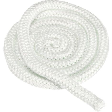 Kit De Corde De Poêle 18mm x 2 Mètres, Corde Ronde En Fibre De Verre Résistante Aux Hautes Températures Joint De Remplacement Avec 4 Bandes De Jonction, Blanc (1/5)