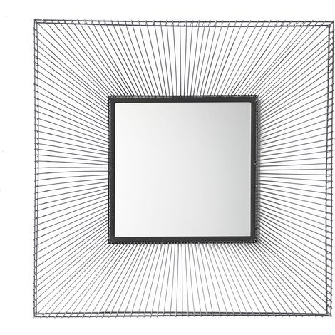 Spiegel 90X10X90 Glas/Metall Schwarz (1/3)