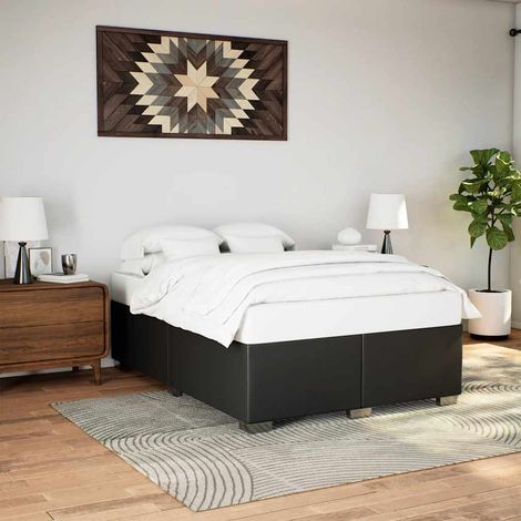Bettgestell ohne Matratze Schwarz 137x190 cm Kunstleder vidaXL (1/5)