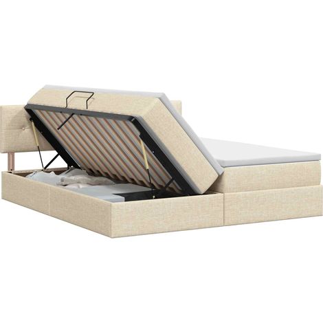 Maison Exclusive - Letto con Contenitore con testiera 2 pz Crema Pelle Sintetica (1/5)