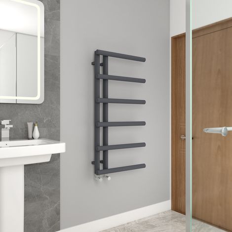 988x500mm Designer Bathroom Heated Towel Rail Radiator Grey (1/5)