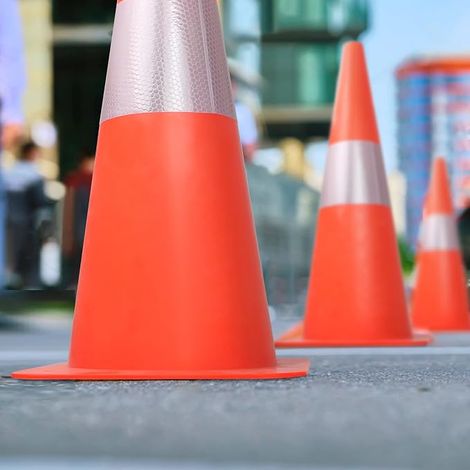 Warning Cone - Orange Reflective Warning Cones - Direction Cone/Pylon for Parking, Road Safety, Marking Hats for Outdoor Activities and (1/2)